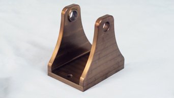 Upper roller holder for English wheel, side view, all surfaces carefully CNC milled